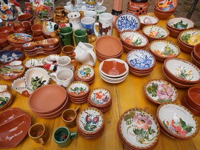 Traditional Pottery at Algarve Markets Portugal