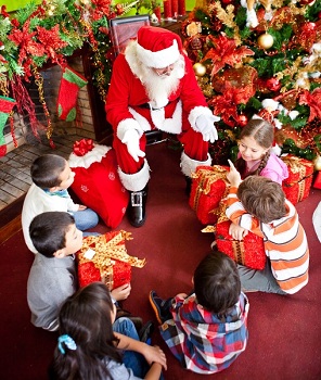 Christmas Algarve Portugal children with Santa Claus