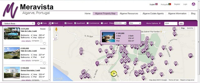 Meravista Property Map Algarve