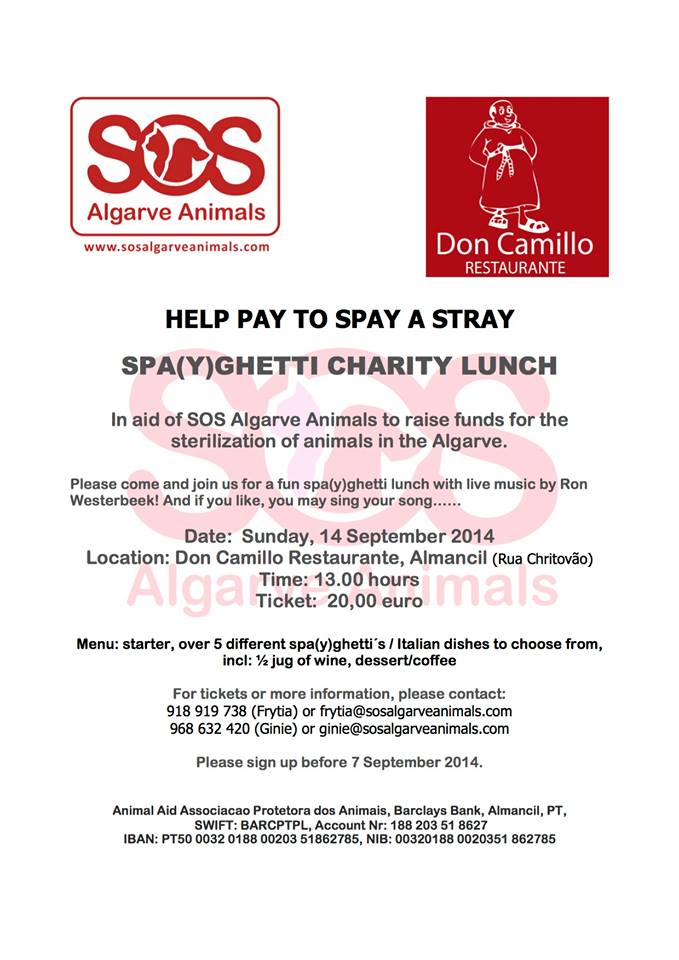 SOS Algarve Animals Charity Lunch