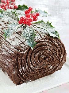 tronco de chocolate de Natal