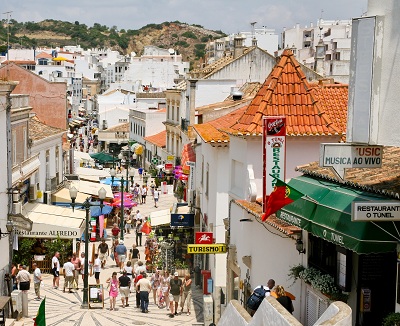 Old town shopping Albufeira Algarve