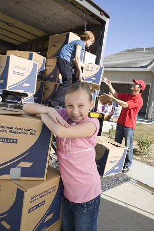 Kids helping with move to Portugal